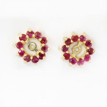 Picture of 14k Yellow Gold Ruby Earring Jackets