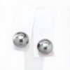 Picture of 14k White Gold Black Tahitian Pearl Earring Studs
