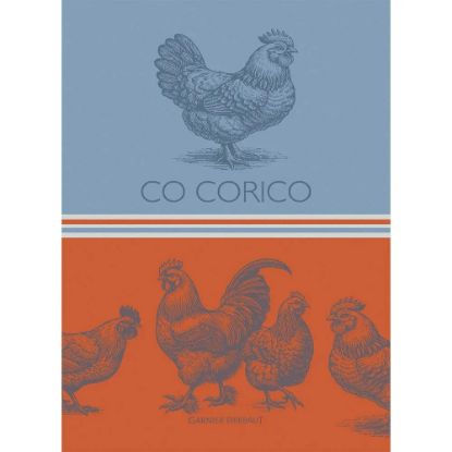 Picture of Garnier-Thiebaut 'Co Corico' Colorblock Rooster Kitchen Towel