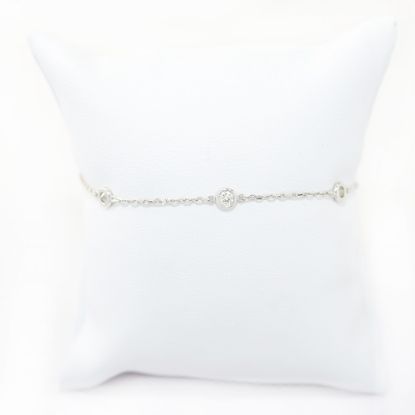Picture of 14k White Gold Diamond Stations Bracelet