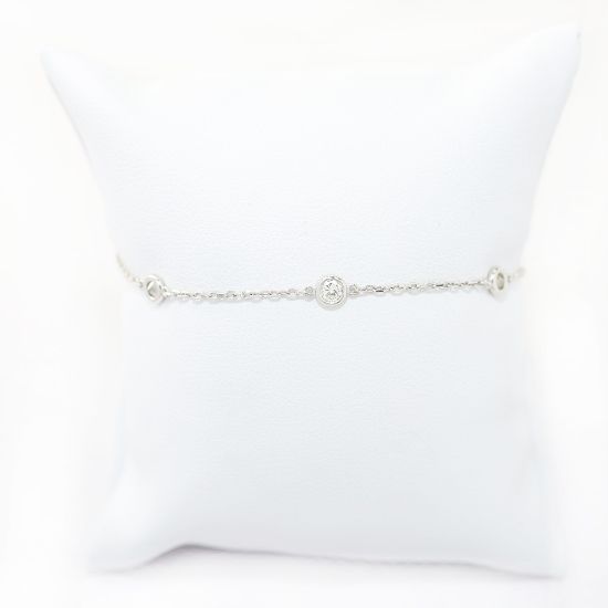 Picture of 14k White Gold Diamond Stations Bracelet