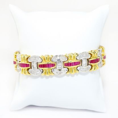 Picture of 18k Two Tone Ruby & Diamond Bracelet
