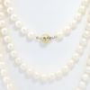 Picture of Strand of Cultured Pearls with 18k Yellow Gold Diamond Ball Clasp