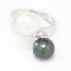 Picture of Platinum Black & White Pearl with Diamond Ring