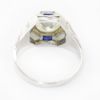 Picture of Vintage 18k White Gold Old European Diamond & Synthetic Sapphire Ring