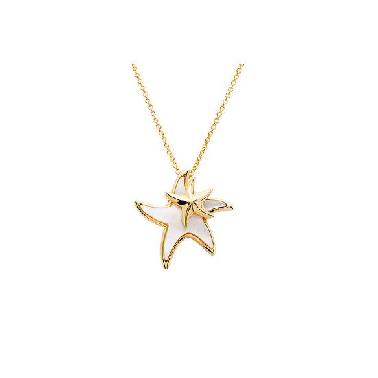Picture of 14k Yellow Gold Vermeil & Mother Of Pearl Starfish Necklace