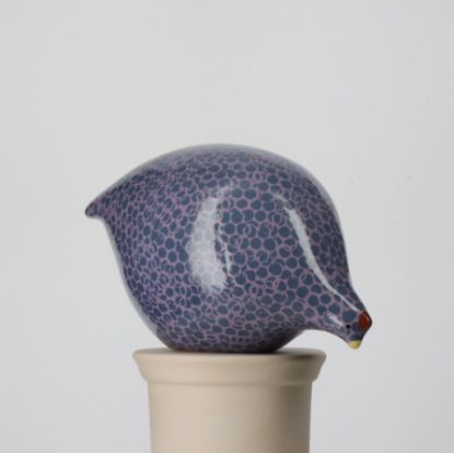 Picture of Pecking Large Electric Blue Quail with Mauve Spots