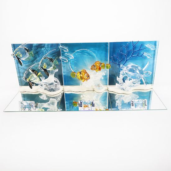 Picture of Complete "Wonders of the Sea" Trilogy 2005, 2006, 2007 SCS Member Pieces with Boxes and Plaques