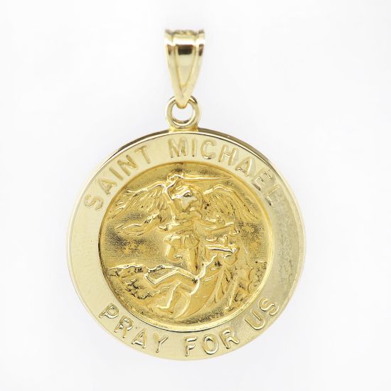 Picture of 14k Yellow Gold Round Saint Michael Pendant