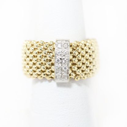 Picture of 14k Two Tone Gold Chain Diamond Ring