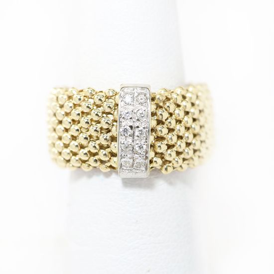 Picture of 14k Two Tone Gold Chain Diamond Ring