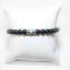 Picture of AXION Sterling Silver Greek Key Onyx & African Turquoise Beaded Elastic Cord Bracelet