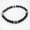 Picture of AXION Sterling Silver Greek Key Onyx & African Turquoise Beaded Elastic Cord Bracelet