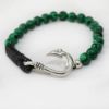 Picture of AXION Sterling Silver Hook & Malachite Beaded Bracelet