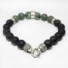 Picture of AXION Sterling Silver Skull Motif Bracelet with Black Onyx & African Turquoise Beads