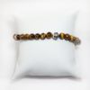 Picture of AXION Matte Finished Tiger Eye & Sterling Silver Greek Key Beaded Bracelet