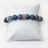 Picture of AXION Sterling Silver Black Onyx & Sodalite Beaded Bracelet with Motifs