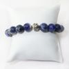 Picture of AXION Sterling Silver & Sodalite Beaded Flexible Bracelet with Vergina Sun Motifs