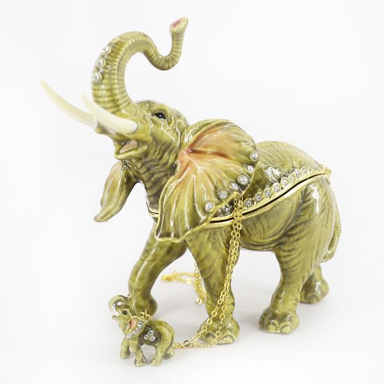 Picture of Elephant Grandeur Trinket Box with Matching Necklace