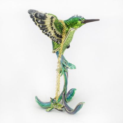 Picture of Long-Tailed Hummingbird Trinket Box with Matching Necklace