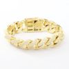 Picture of 14k Yellow Gold Cuban Link Diamond Bracelet