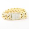 Picture of 14k Yellow Gold Cuban Link Diamond Bracelet