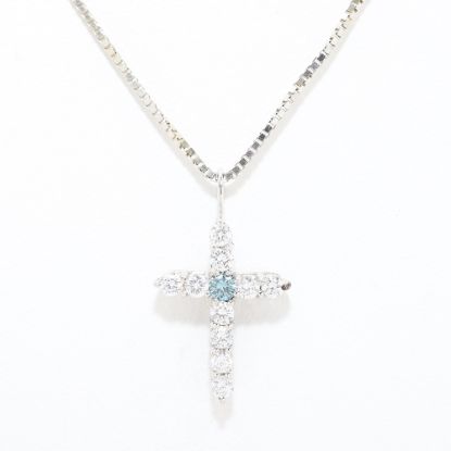 Picture of 14k White Gold Diamond Cross Pendant