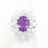 Picture of 14k White Gold Oval Amethyst & Diamond Halo Ring