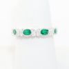 Picture of 18k White Gold Oval Emerald & Diamond Ring