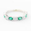 Picture of 18k White Gold Oval Emerald & Diamond Ring