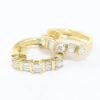 Picture of 14k Yellow Gold Mixed Brilliant & Baguette Cut Diamond Hoop Earrings