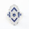 Picture of Art Deco 14k White Gold Diamond & Sapphire Ring 