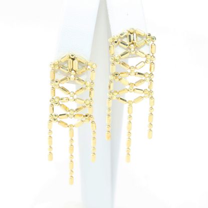 Picture of 18k Yellow Gold Beaded Dangling Earrings