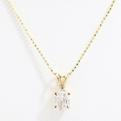 Picture of 14k Yellow Gold Oval Diamond Pendant