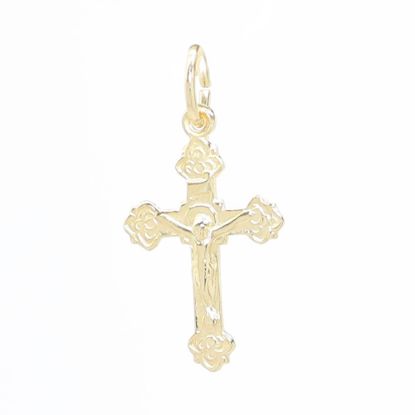 Picture of 14k Yellow Gold Dainty Crucifix Charm
