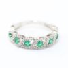 Picture of 14k White Gold Emerald & Diamond Band