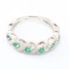 Picture of 14k White Gold Emerald & Diamond Band