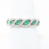 Picture of 14k White Gold Emerald & Diamond Band