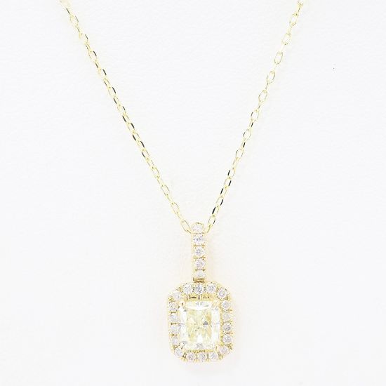 Picture of 14k Yellow Gold Brilliant Rectangular Diamond Pendant