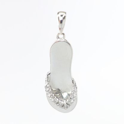 Picture of 14k White Gold & Diamond Flip Flop Pendant