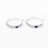 Picture of Vera Wang 14k White Gold Sapphire & Diamond Hoop Earrings 