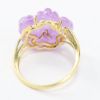 Picture of 14k Yellow Gold Round Amethyst & Lavender Jade Flower Ring