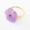 Picture of 14k Yellow Gold Round Amethyst & Lavender Jade Flower Ring