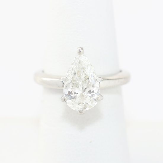 Picture of Platinum Brilliant Pear Cut Diamond Ring
