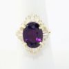 Picture of 14k Yellow Gold Oval Amethyst & Diamond Halo Ring