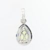 Picture of 14k White Gold Pear Cut Peridot & Diamond Halo Pendant