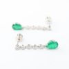 Picture of 14k White Gold Dangling Emerald & Diamond Earrings