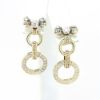 Picture of 18k Yellow Gold & Sterling Silver Diamond Earrings