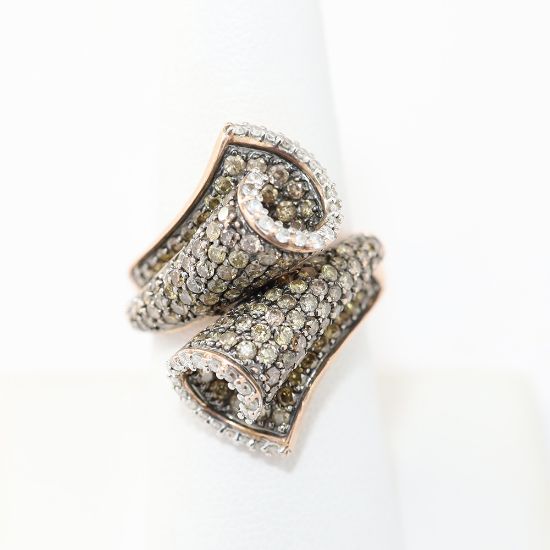 Picture of 14k Rose Gold White & Fancy Chocolate Diamond Ring