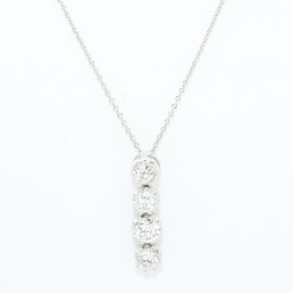 Picture of 14k Yellow Gold Round Diamond Bezel Bar Necklace